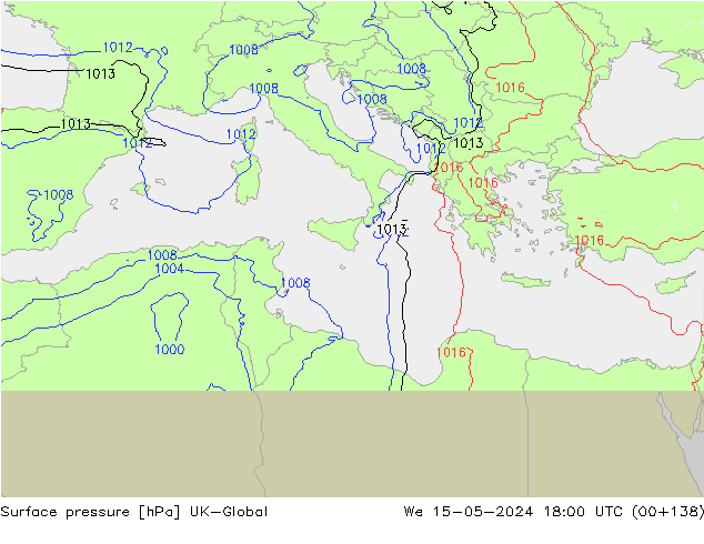 Yer basıncı UK-Global Çar 15.05.2024 18 UTC
