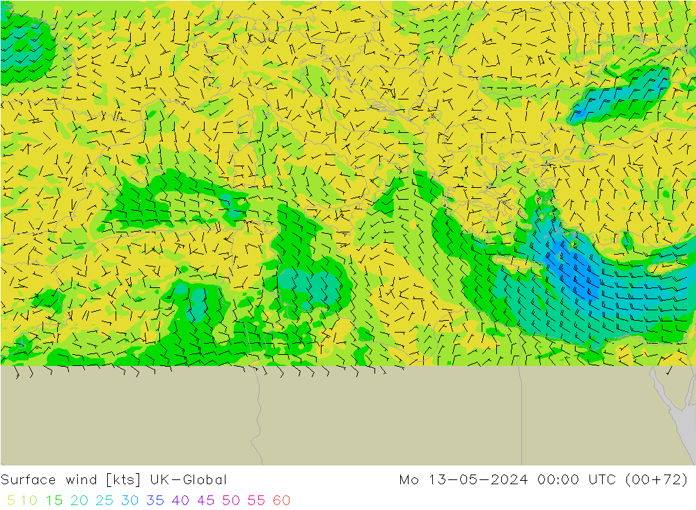wiatr 10 m UK-Global pon. 13.05.2024 00 UTC