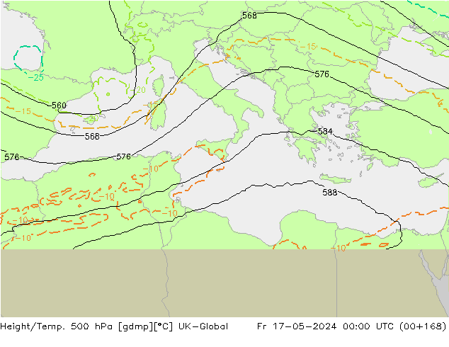 Height/Temp. 500 гПа UK-Global пт 17.05.2024 00 UTC