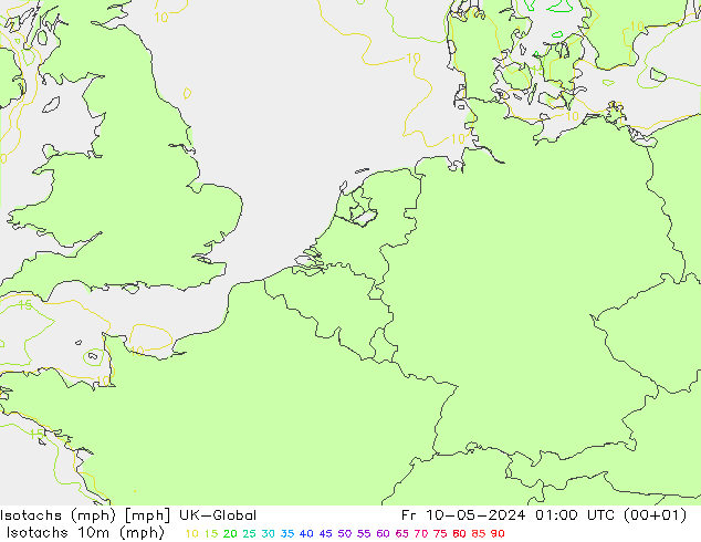 Isotachen (mph) UK-Global vr 10.05.2024 01 UTC