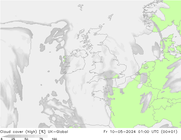 Cloud cover (high) UK-Global Fr 10.05.2024 01 UTC