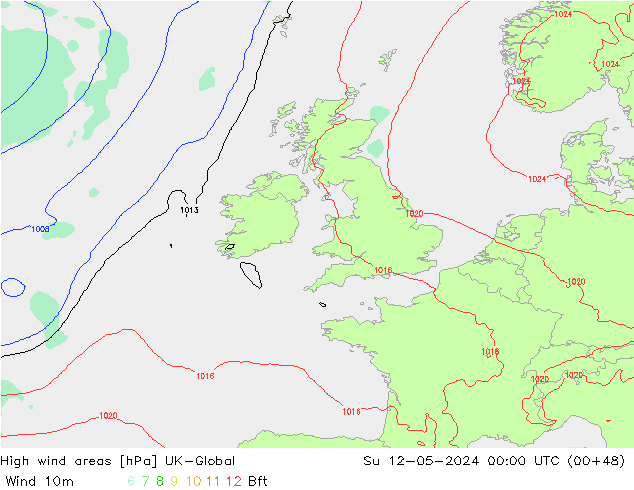 High wind areas UK-Global Su 12.05.2024 00 UTC