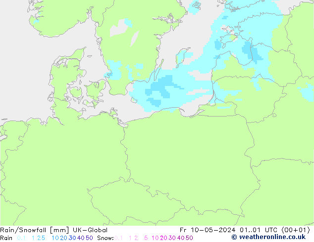 Rain/Snowfall UK-Global Fr 10.05.2024 01 UTC