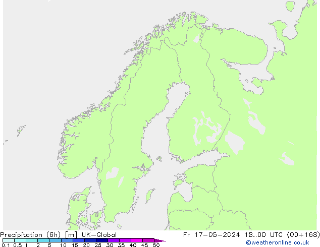 Precipitation (6h) UK-Global Fr 17.05.2024 00 UTC