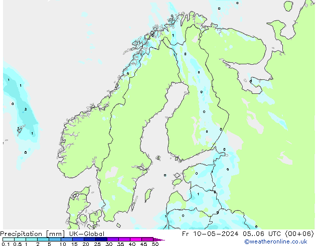 Niederschlag UK-Global Fr 10.05.2024 06 UTC