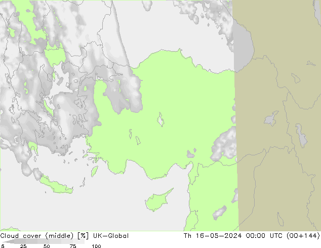 Cloud cover (middle) UK-Global Th 16.05.2024 00 UTC