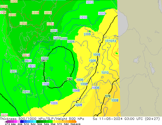 Thck 500-1000hPa UK-Global Sáb 11.05.2024 03 UTC