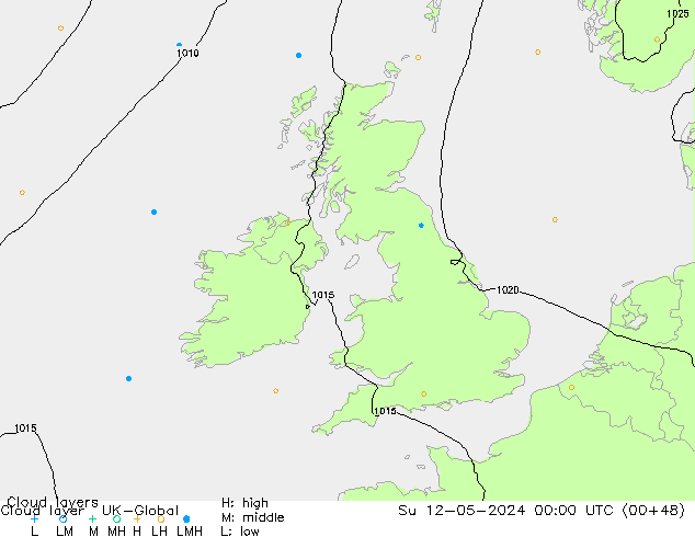 Cloud layer UK-Global  12.05.2024 00 UTC