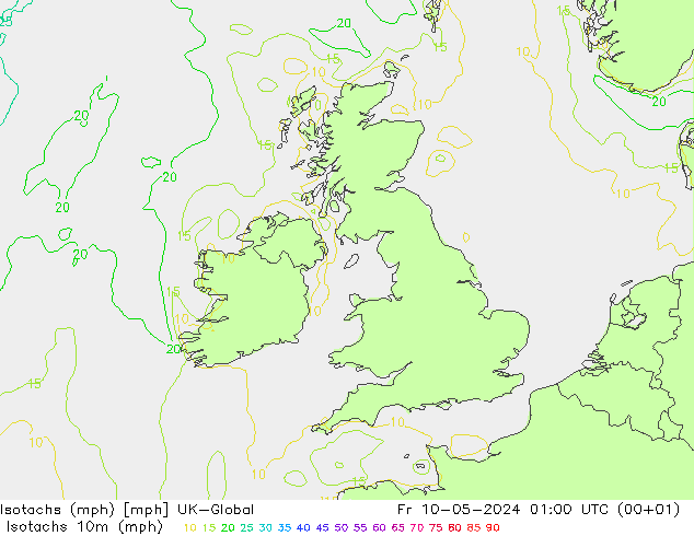 Isotachs (mph) UK-Global Fr 10.05.2024 01 UTC