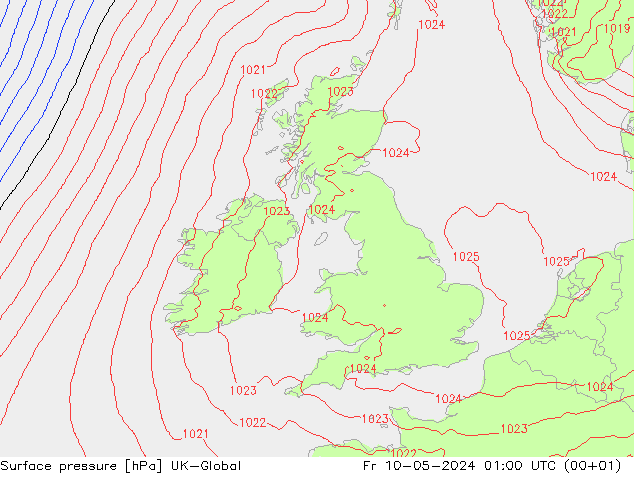 Surface pressure UK-Global Fr 10.05.2024 01 UTC