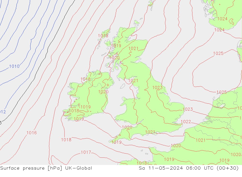 Luchtdruk (Grond) UK-Global za 11.05.2024 06 UTC