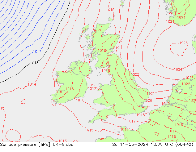 pressão do solo UK-Global Sáb 11.05.2024 18 UTC