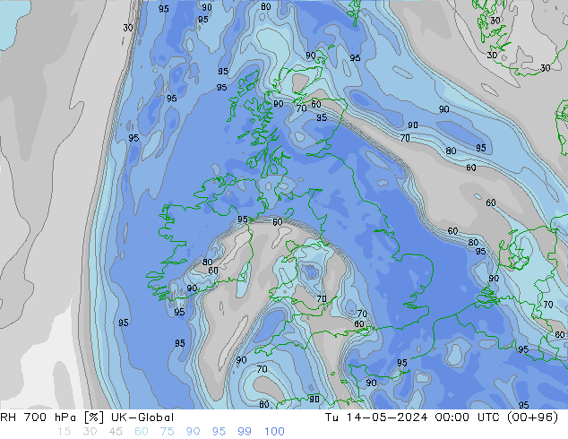 RH 700 hPa UK-Global Ter 14.05.2024 00 UTC