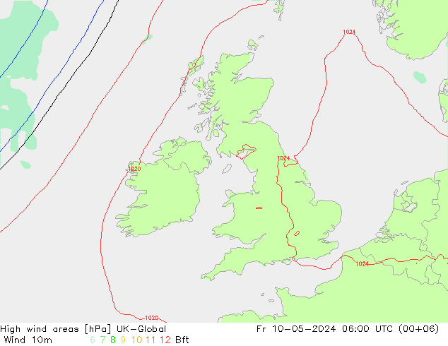 High wind areas UK-Global Fr 10.05.2024 06 UTC