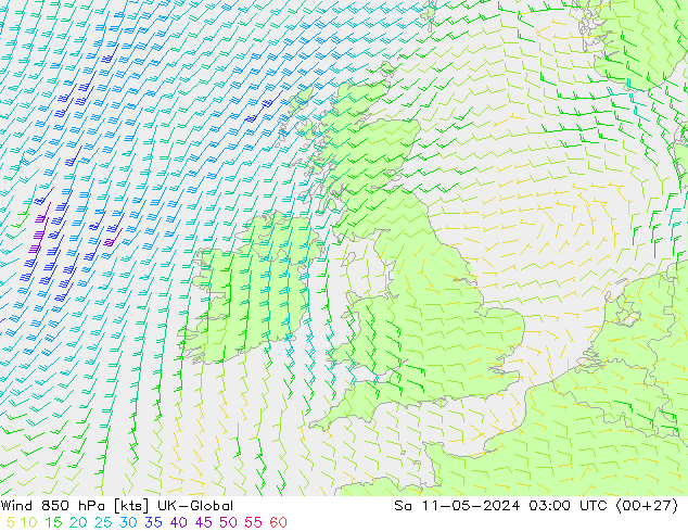 Wind 850 hPa UK-Global Sa 11.05.2024 03 UTC