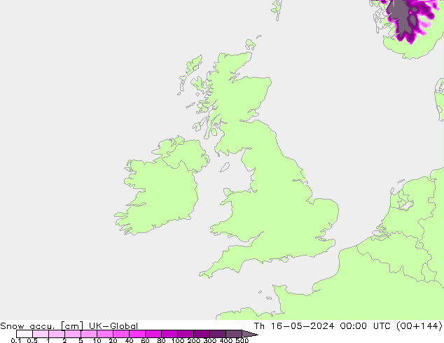 Snow accu. UK-Global Th 16.05.2024 00 UTC