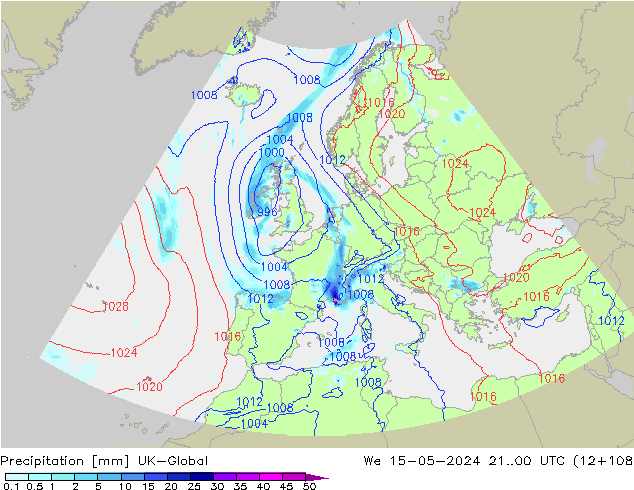 Precipitation UK-Global We 15.05.2024 00 UTC
