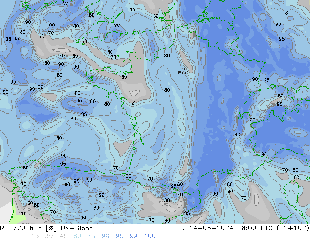 RH 700 hPa UK-Global Ter 14.05.2024 18 UTC