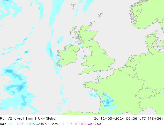 Rain/Snowfall UK-Global Su 12.05.2024 06 UTC
