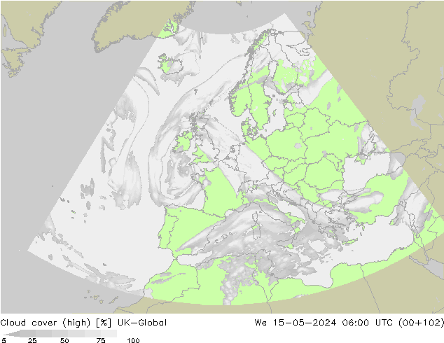 Wolken (hohe) UK-Global Mi 15.05.2024 06 UTC