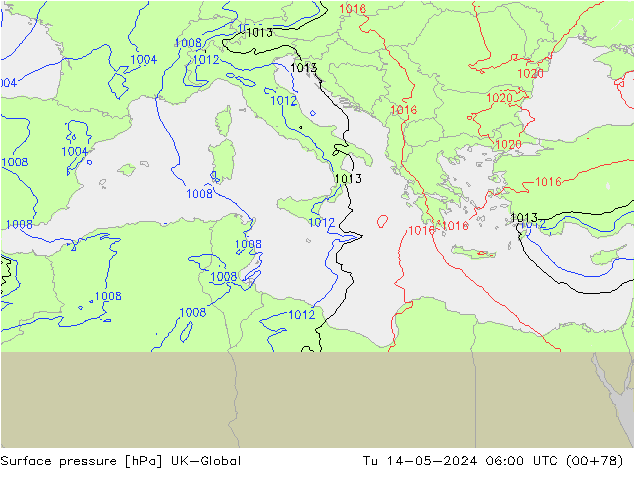 Yer basıncı UK-Global Sa 14.05.2024 06 UTC