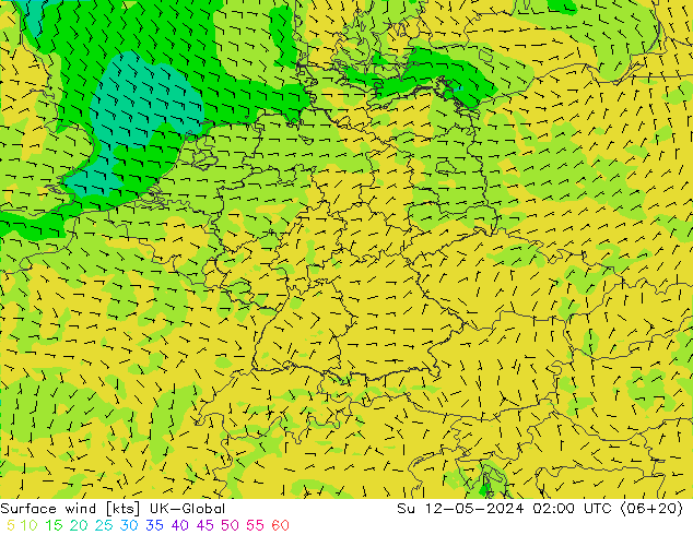 Vento 10 m UK-Global Dom 12.05.2024 02 UTC