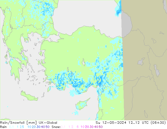 Rain/Snowfall UK-Global  12.05.2024 12 UTC