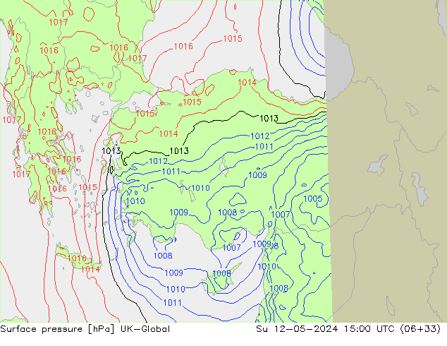 Surface pressure UK-Global Su 12.05.2024 15 UTC