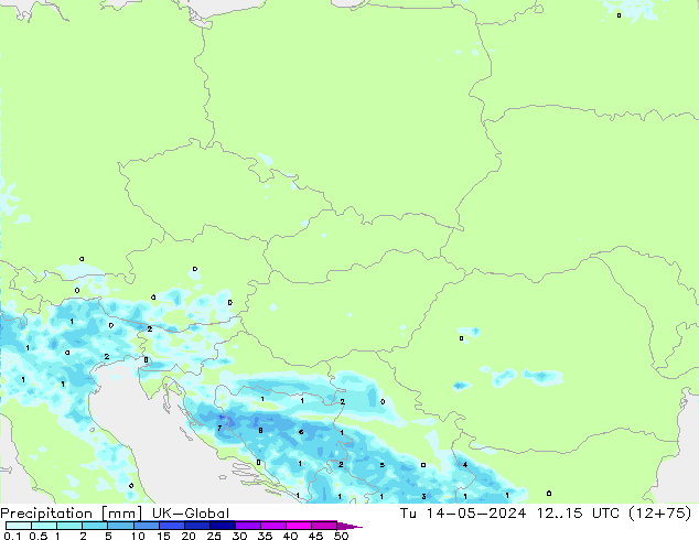 Precipitation UK-Global Tu 14.05.2024 15 UTC