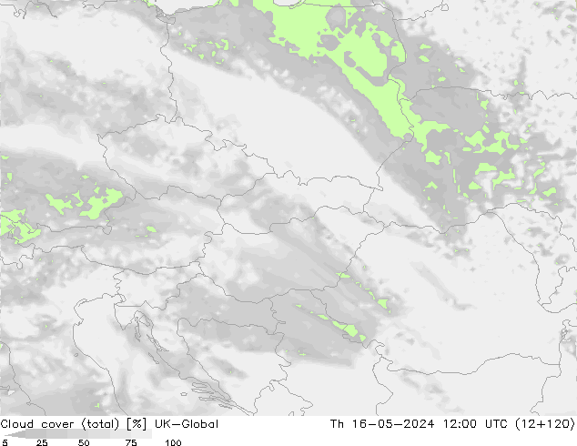 Nubes (total) UK-Global jue 16.05.2024 12 UTC