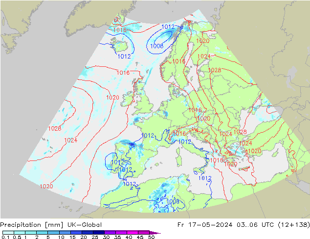 Precipitazione UK-Global ven 17.05.2024 06 UTC
