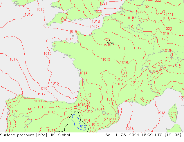Yer basıncı UK-Global Cts 11.05.2024 18 UTC