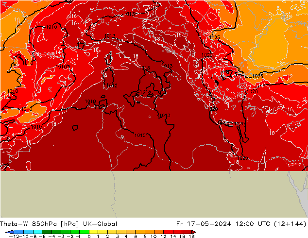 Theta-W 850hPa UK-Global Sex 17.05.2024 12 UTC