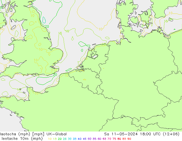 Isotaca (mph) UK-Global sáb 11.05.2024 18 UTC