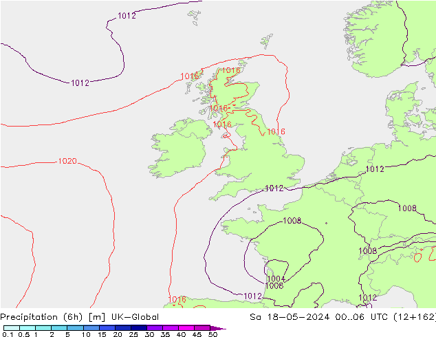 Yağış (6h) UK-Global Cts 18.05.2024 06 UTC