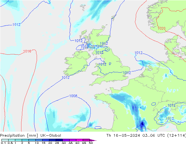 precipitação UK-Global Qui 16.05.2024 06 UTC