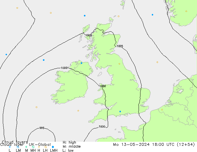 Wolkenlagen UK-Global ma 13.05.2024 18 UTC