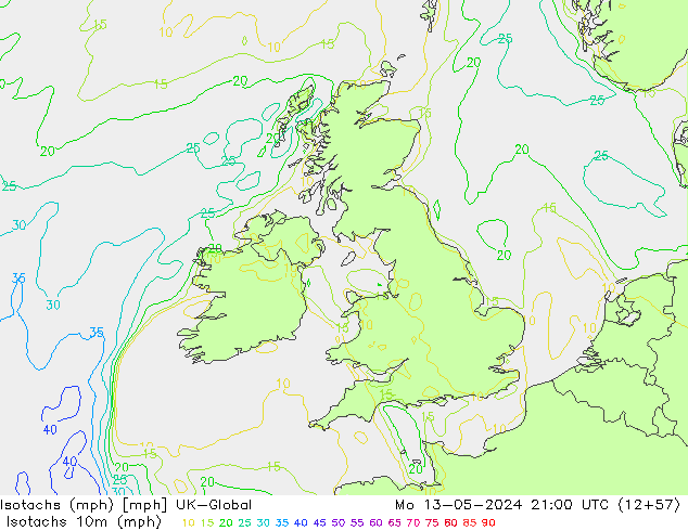 Isotachs (mph) UK-Global lun 13.05.2024 21 UTC