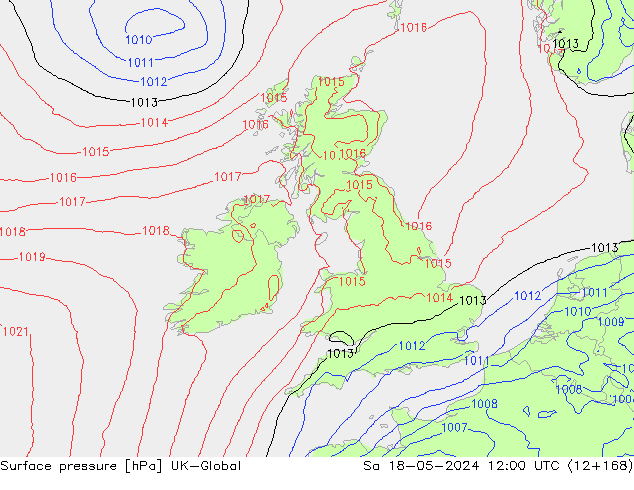 Atmosférický tlak UK-Global So 18.05.2024 12 UTC
