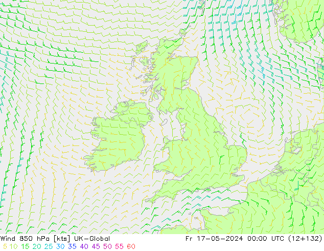 ветер 850 гПа UK-Global пт 17.05.2024 00 UTC