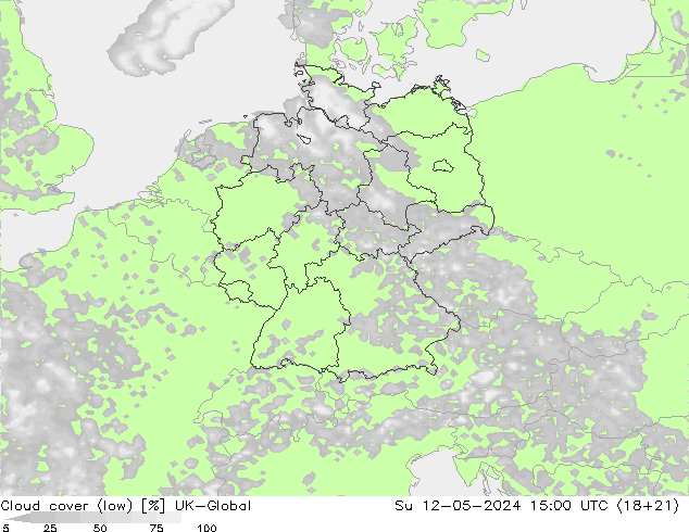 Nubes bajas UK-Global dom 12.05.2024 15 UTC