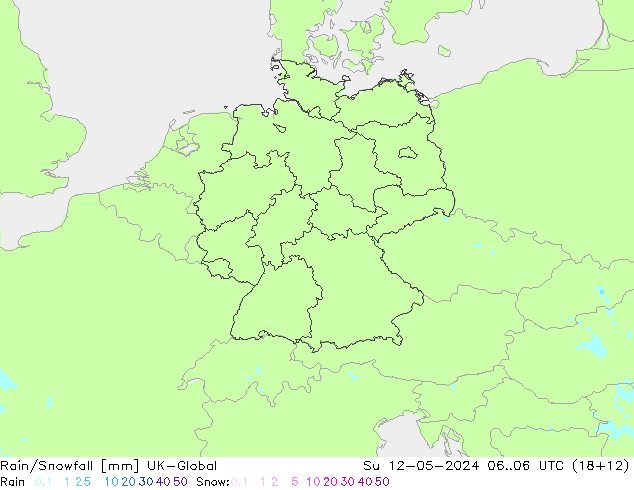 Regen/Schneefall UK-Global So 12.05.2024 06 UTC