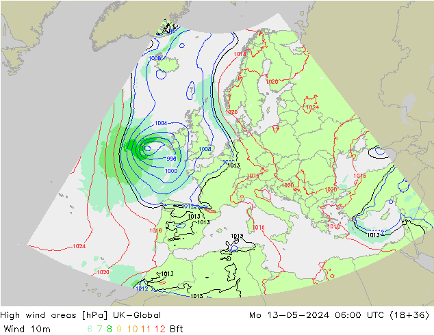 High wind areas UK-Global Mo 13.05.2024 06 UTC