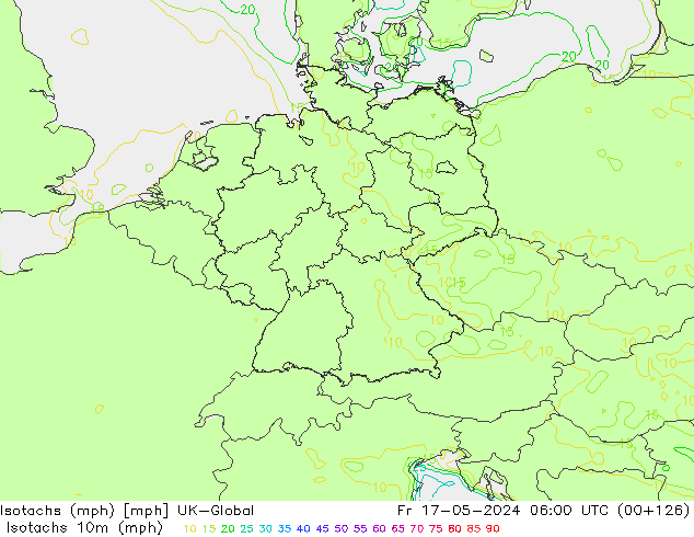 Isotachs (mph) UK-Global Pá 17.05.2024 06 UTC