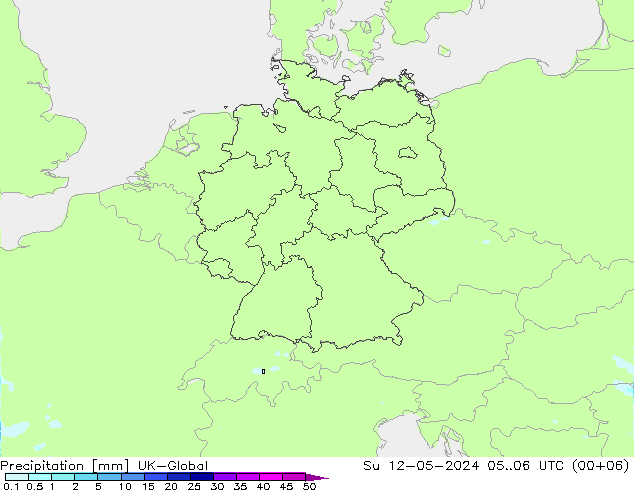 Precipitation UK-Global Su 12.05.2024 06 UTC