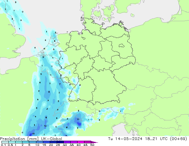 Precipitación UK-Global mar 14.05.2024 21 UTC