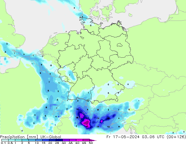 precipitação UK-Global Sex 17.05.2024 06 UTC