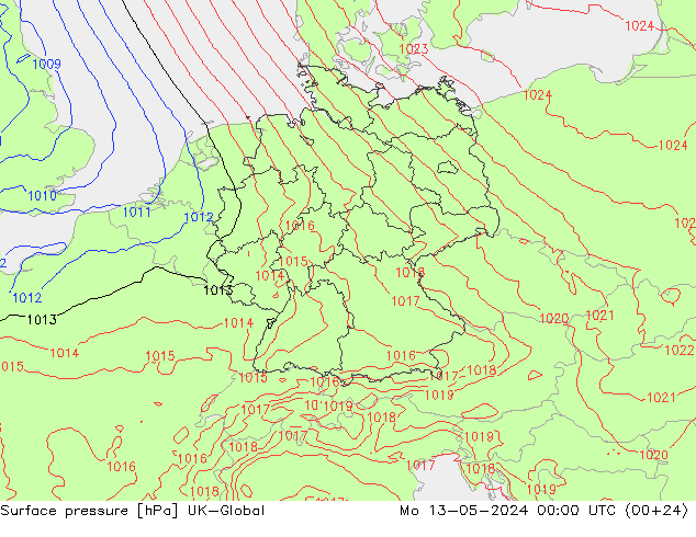 Bodendruck UK-Global Mo 13.05.2024 00 UTC
