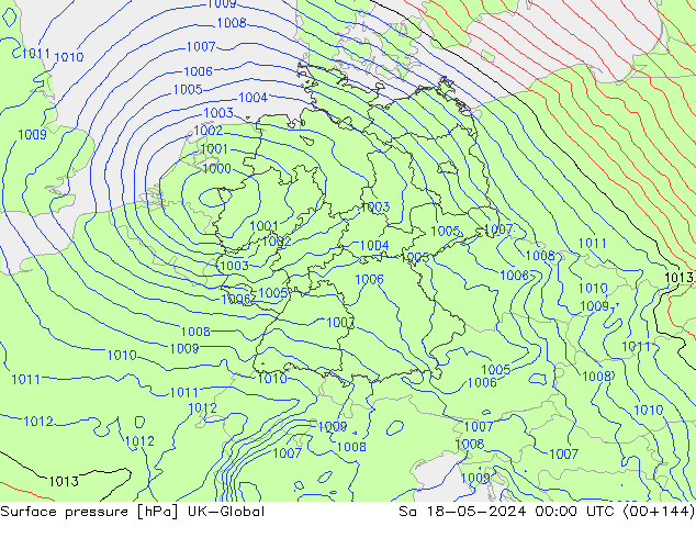 pression de l'air UK-Global sam 18.05.2024 00 UTC