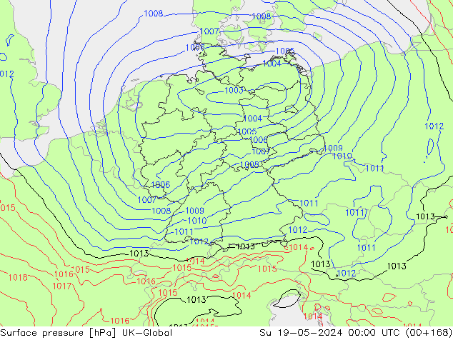 приземное давление UK-Global Вс 19.05.2024 00 UTC